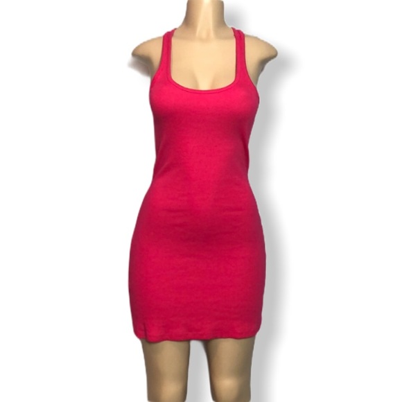 Express Dresses & Skirts - Express Pink Ribbed Racerback Dress Sz S